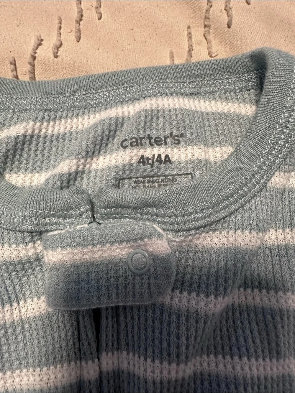 Carter's Light Blue & White Striped Footed One-Piece